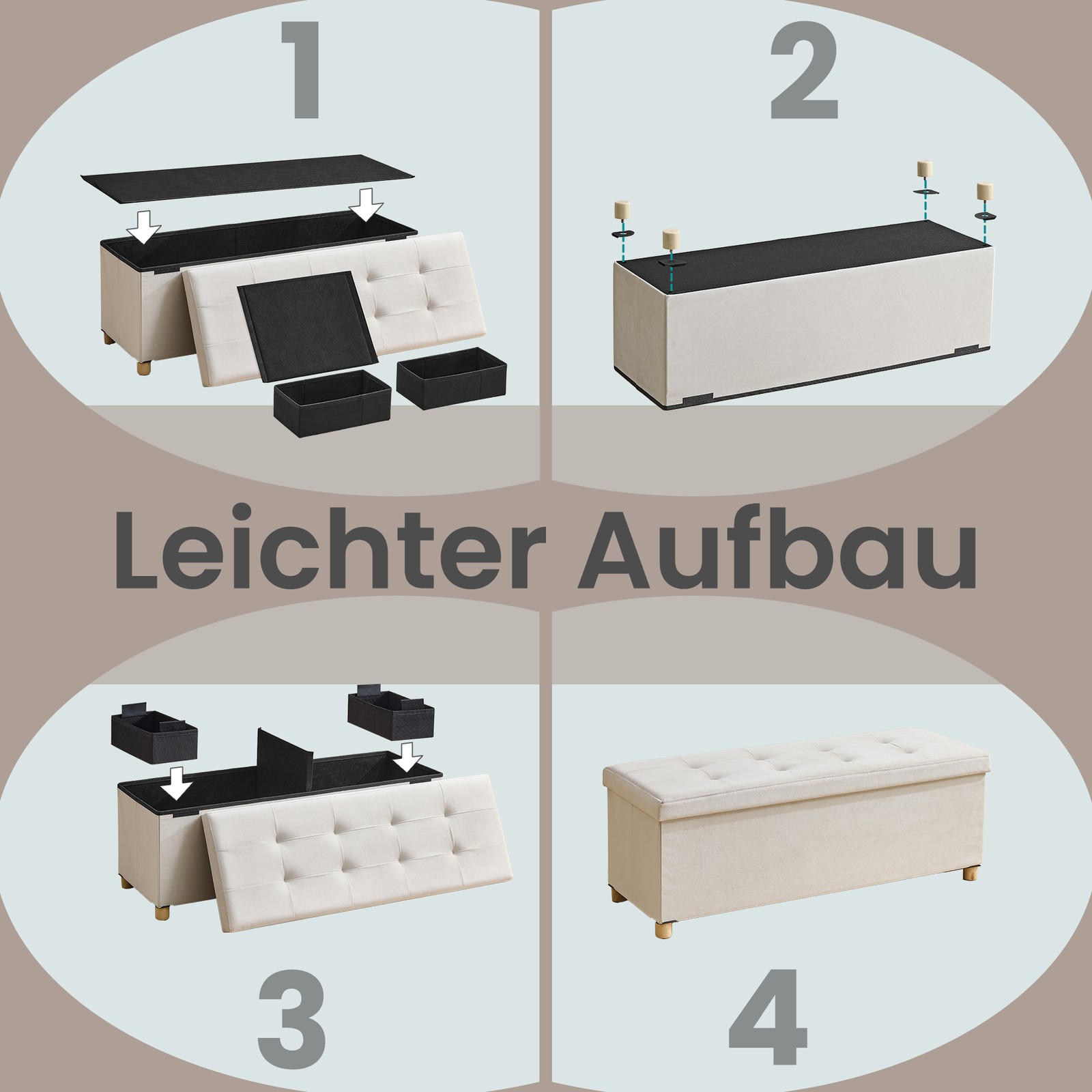Ottoman, bench with storage, 38 x 110 x 40 cm - Image 7