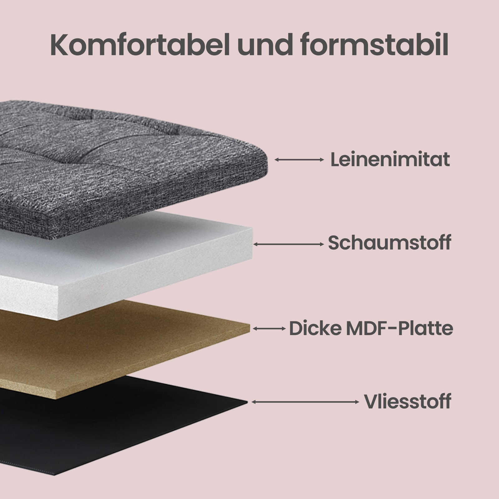 SONGMICS opbevaringsbænk 110 cm, polstret bænk, skammel, sengebænk, sammenklappelig skobænk i imiteret linned, opklappeligt låg, kan bære op til 300 kg, mørkegrå - Billede 8