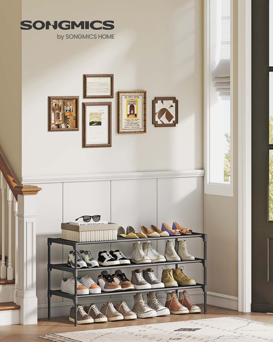 Space-saving multi-tier shoe rack for hallways and entryways - Image 2