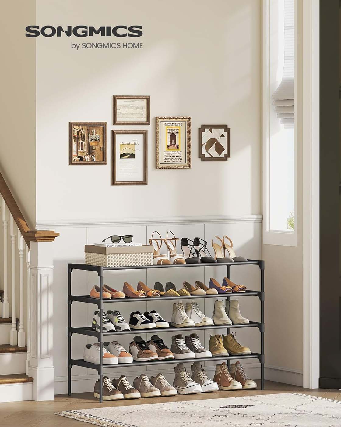Space-saving multi-tier shoe rack for hallways and entryways - Image 2