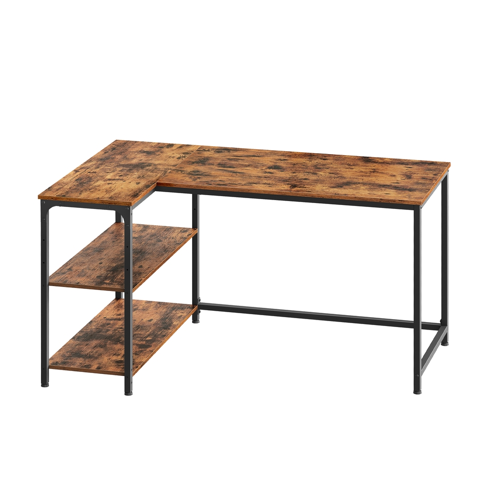 Desk with storage, L-shaped computer desk, height-adjustable shelf - Image 3
