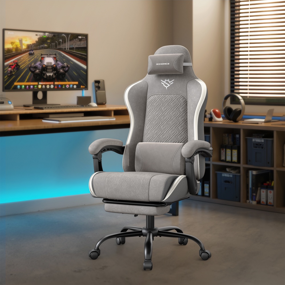 Ergonominen pelituoli jalkatukella ja jousityynyllä - Image 2
