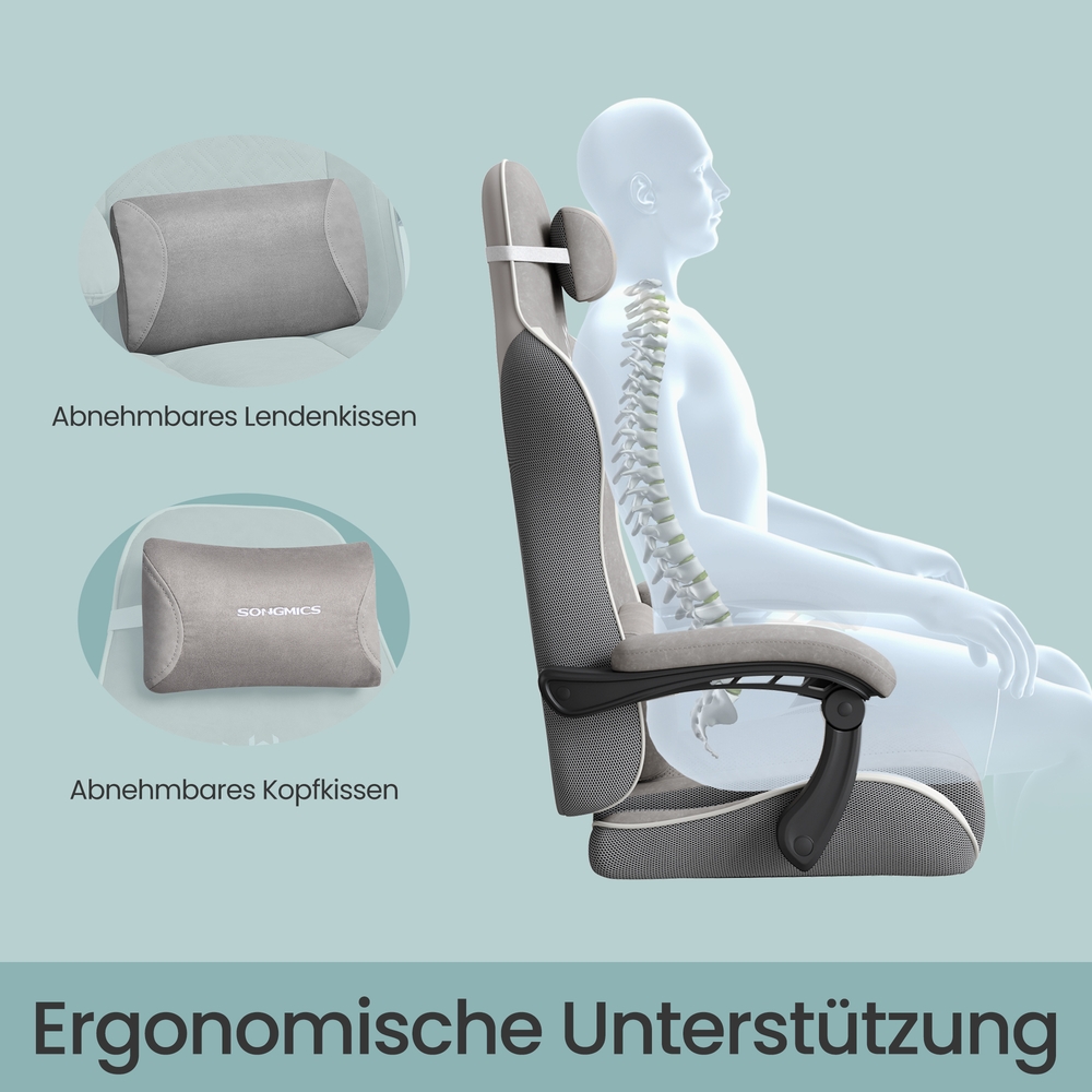Ergonominen pelituoli jalkatukella ja jousityynyllä - Image 5