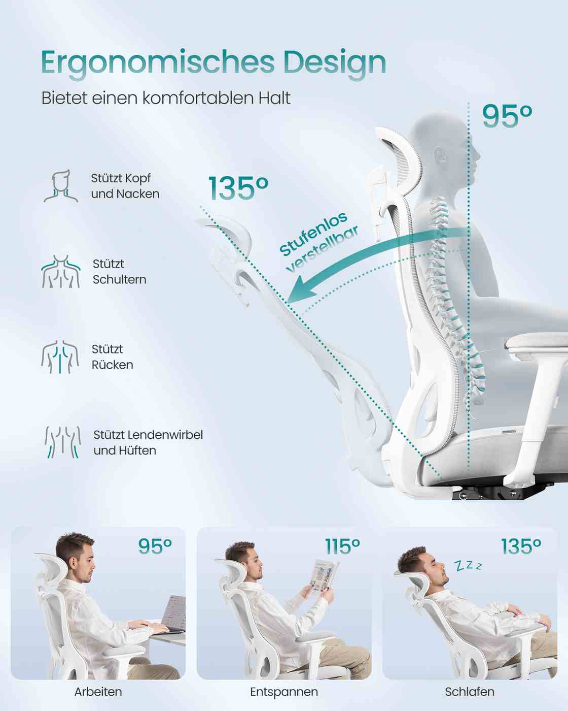Ergonomic office chair with adjustable support - Image 4