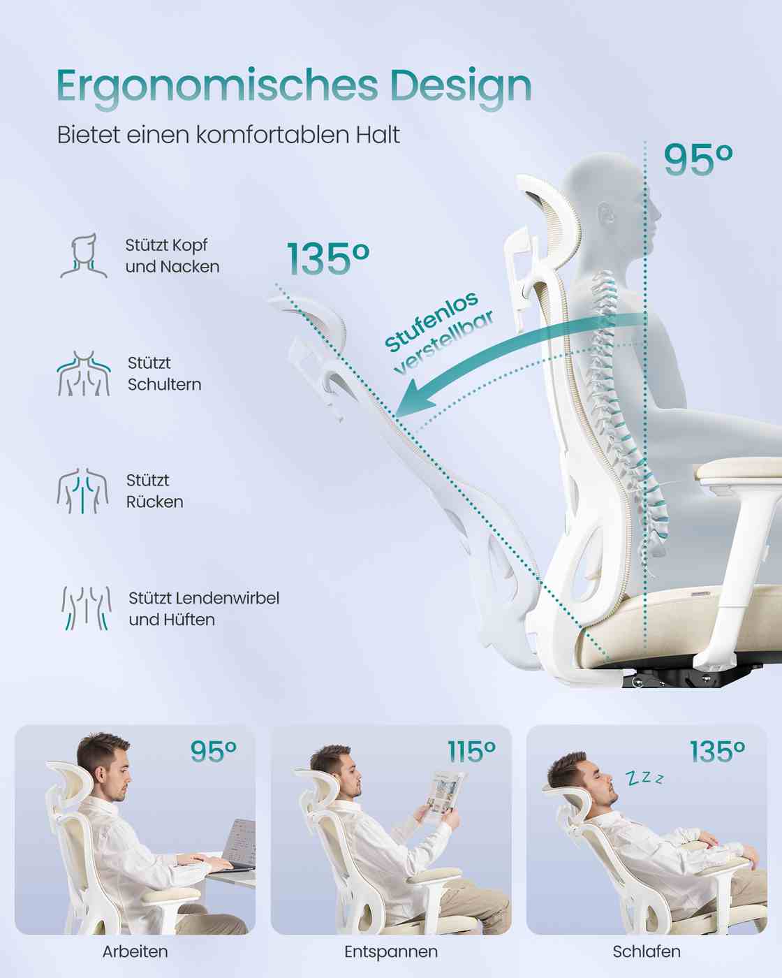 Ergonomic office chair with adjustable support - Image 4