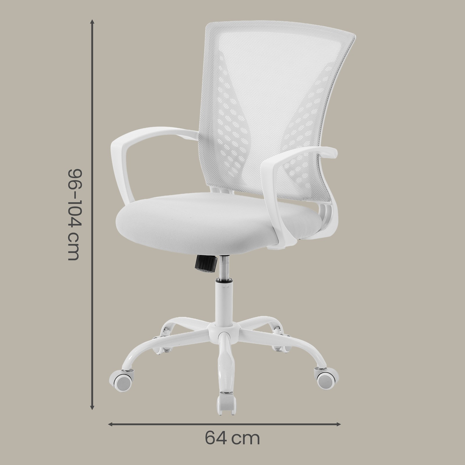 Ergonominen pyörivä tuoli, korkeussäädettävä toimistotuoli, jossa on hengittävä verkko ja keinutoiminto - Image 3