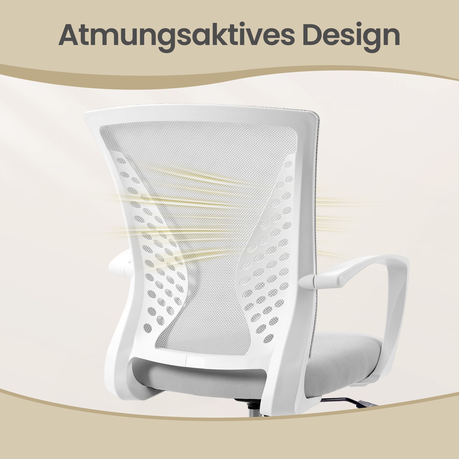 Ergonominen pyörivä tuoli, korkeussäädettävä toimistotuoli, jossa on hengittävä verkko ja keinutoiminto - Image 7