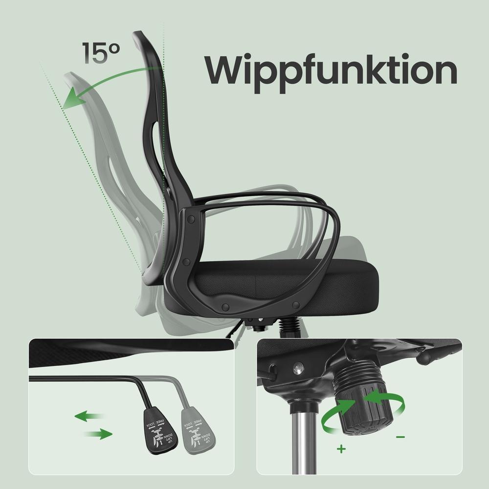 Mesh chair, ergonomic office chair, desk chair with rocking function - Image 7