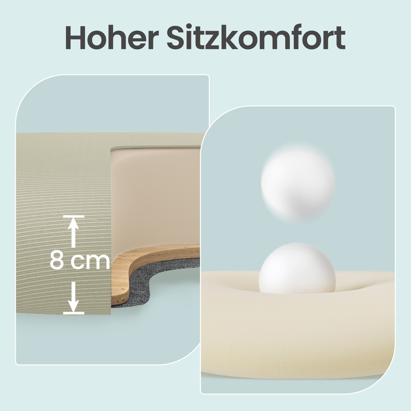 Ergonomisk kontorsstol, snurrstol med gungfunktion, nätstol - Bild 8