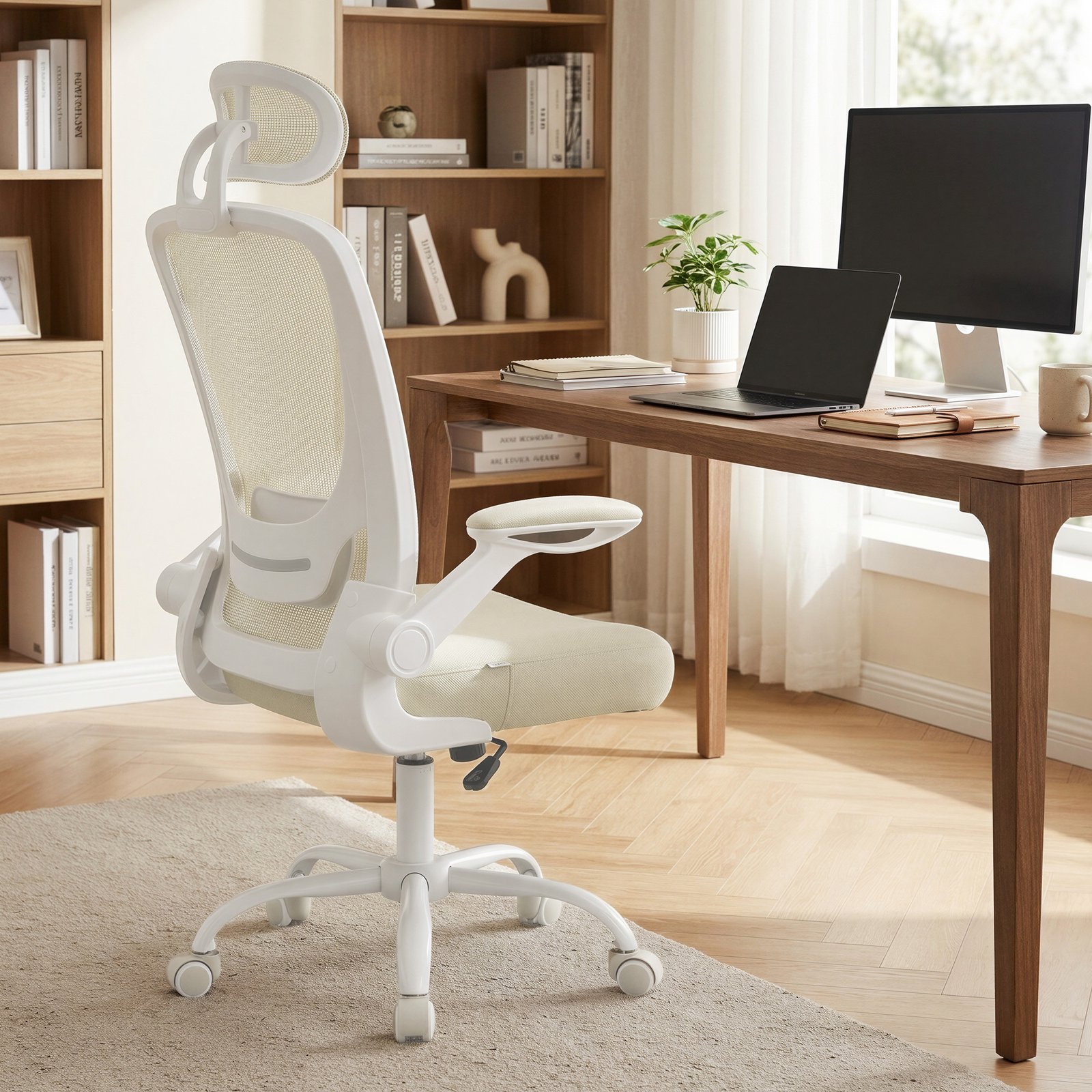 Ergonominen työtuoli, pyörivä tuoli keinutoiminnolla, verkkotuoli - Image 5