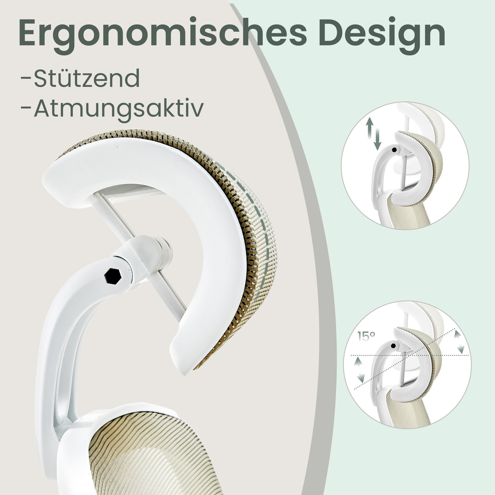 Ergonominen työtuoli, pyörivä tuoli keinutoiminnolla, verkkotuoli - Image 6