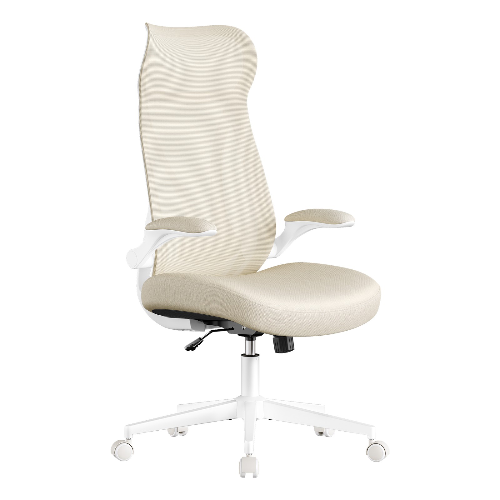 SONGMICS Office Chair, Desk Chair, Ergonomic Backrest, Height-Adjustable, Fold-Up Armrests, Swivel Chair with Headrest, Weight Capacity Up to 150 kg, Ink Black - Image 2