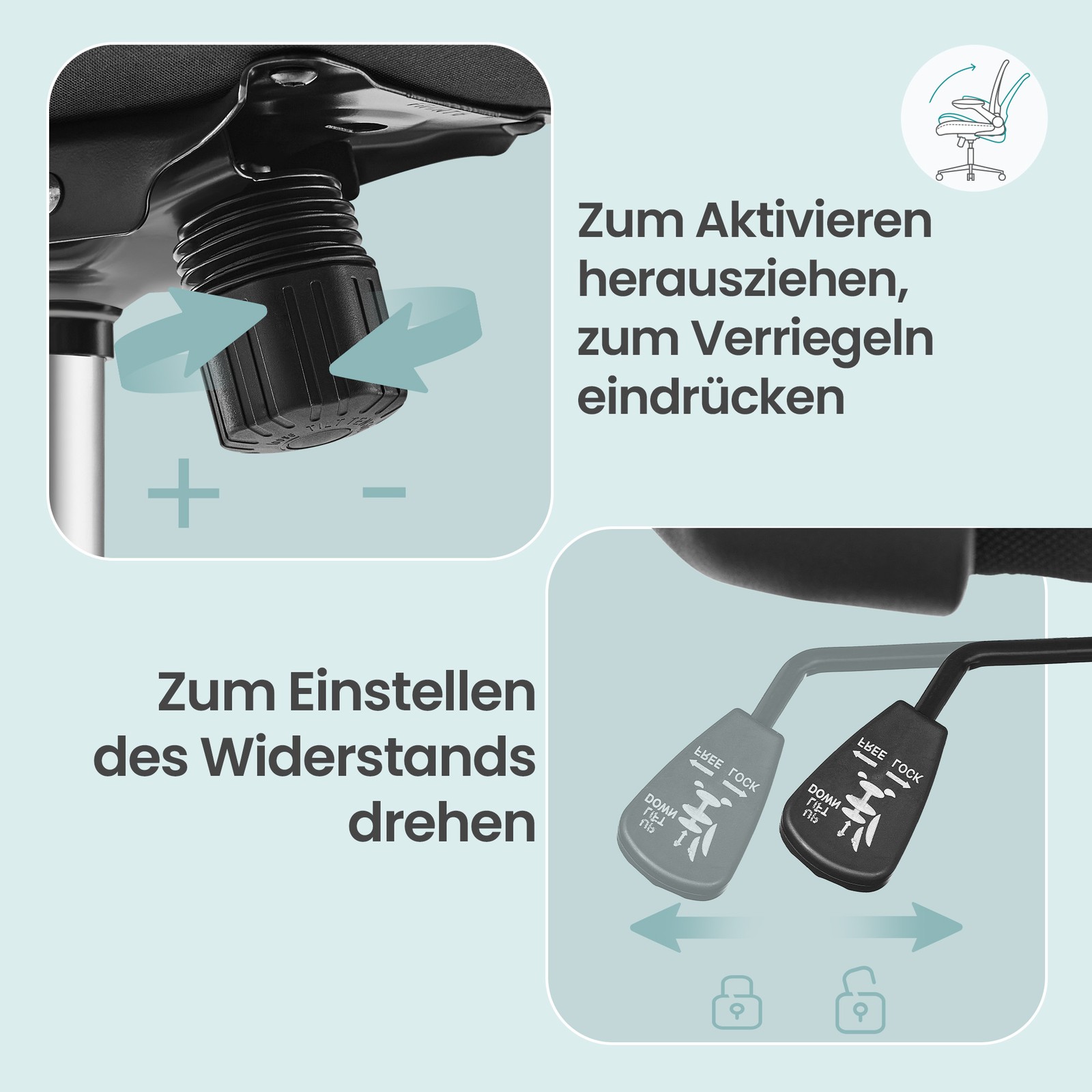 Kontorstol, ergonomisk design, drejestol - Billede 6