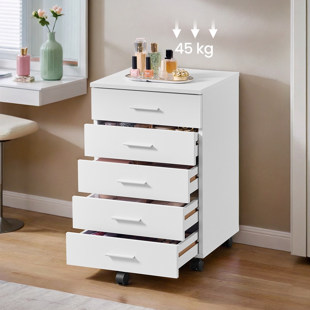 Mobile rolling cabinet with five drawers - Image 3