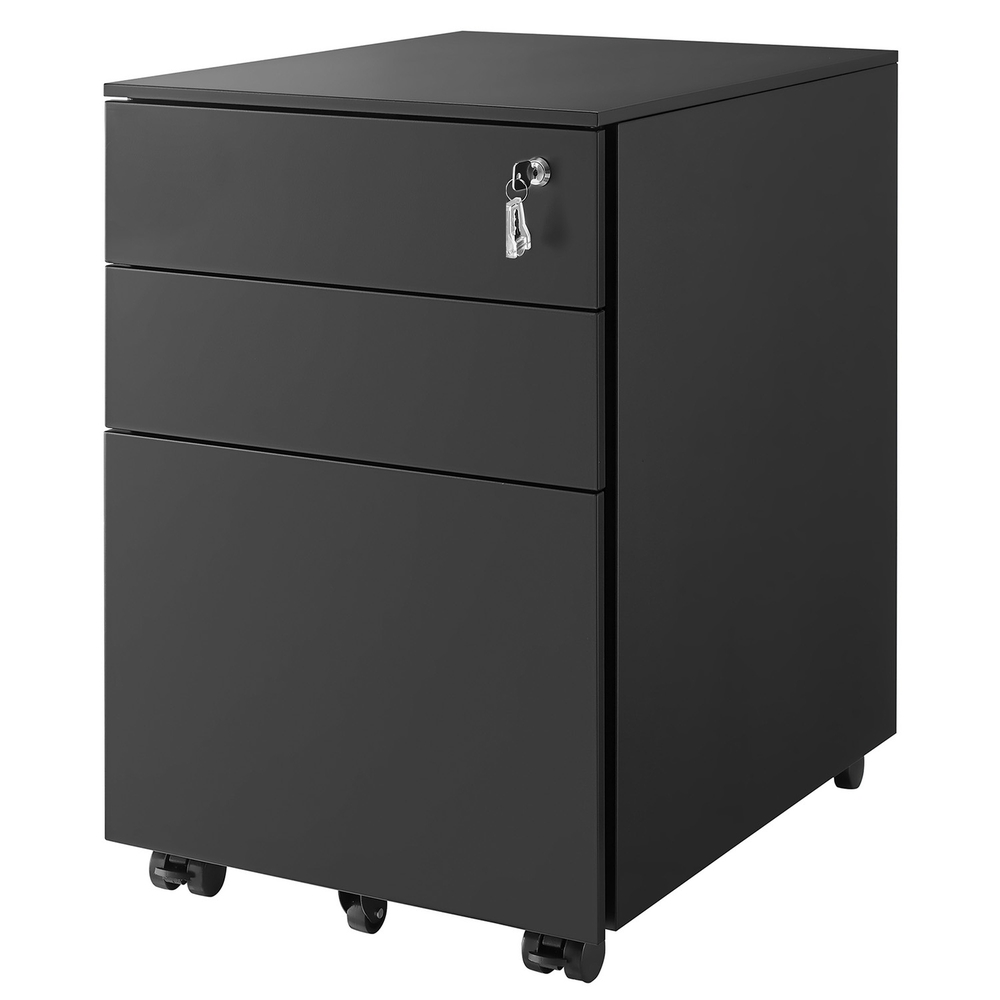 Rolling cabinet, under desk, with 3 drawers