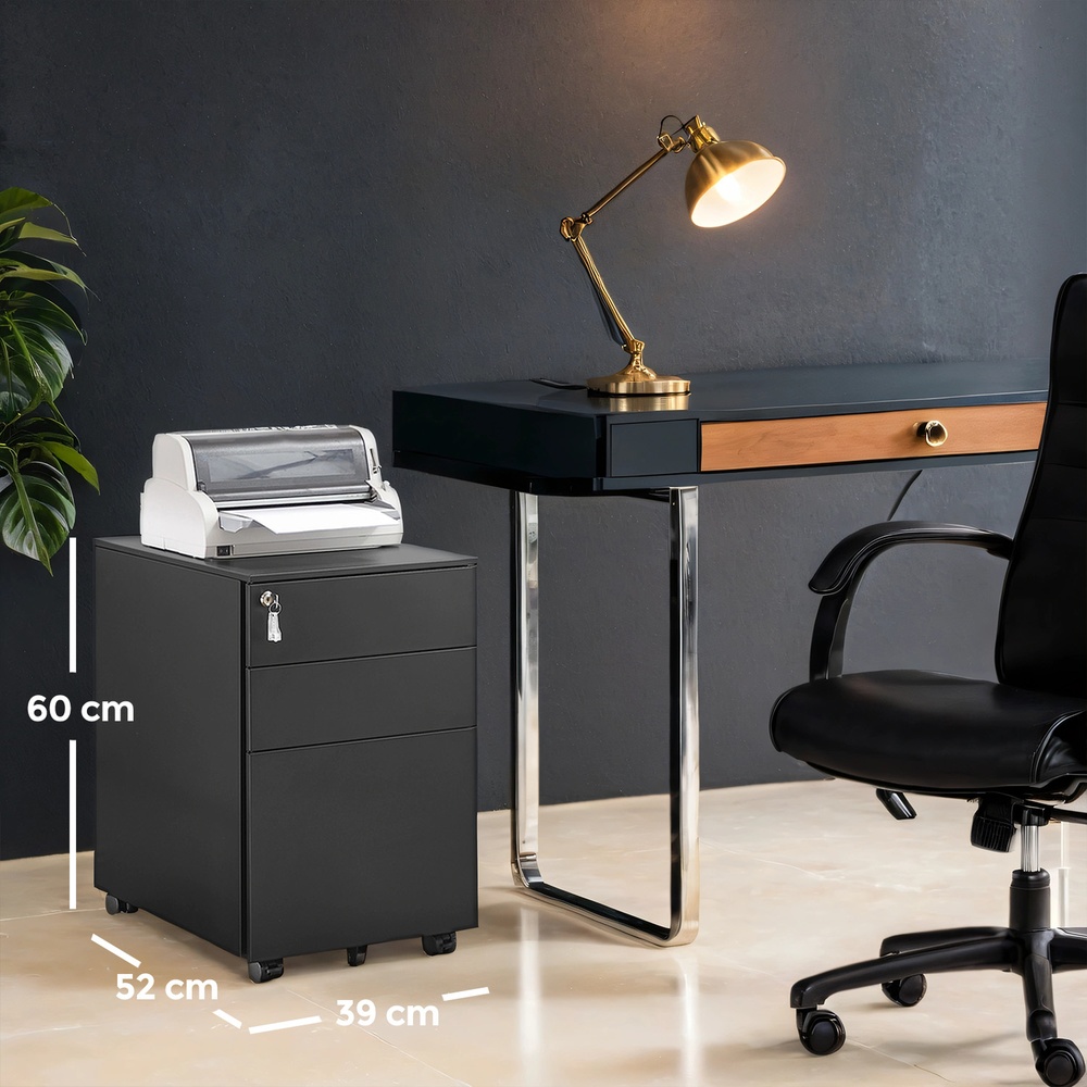 Rolling cabinet, under desk, with 3 drawers - Image 3