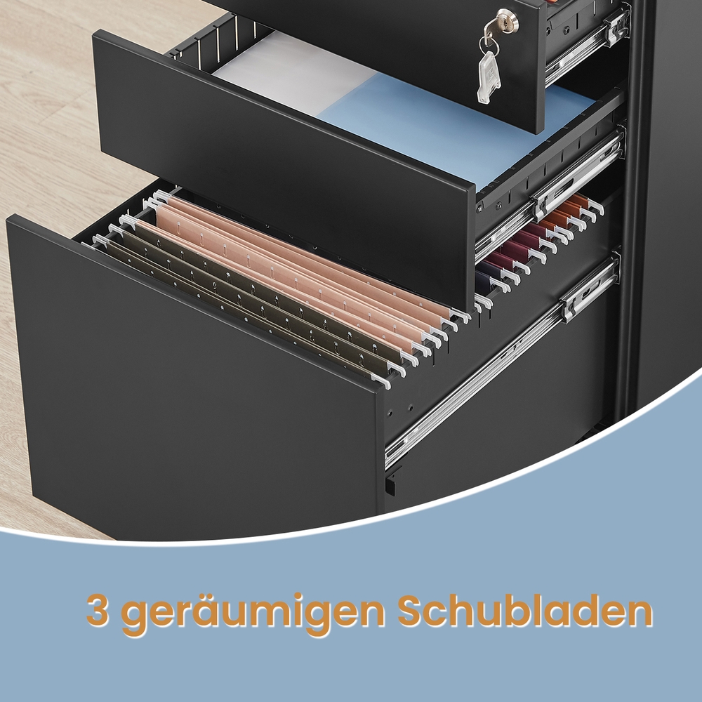 Rolling cabinet, under desk, with 3 drawers - Image 5