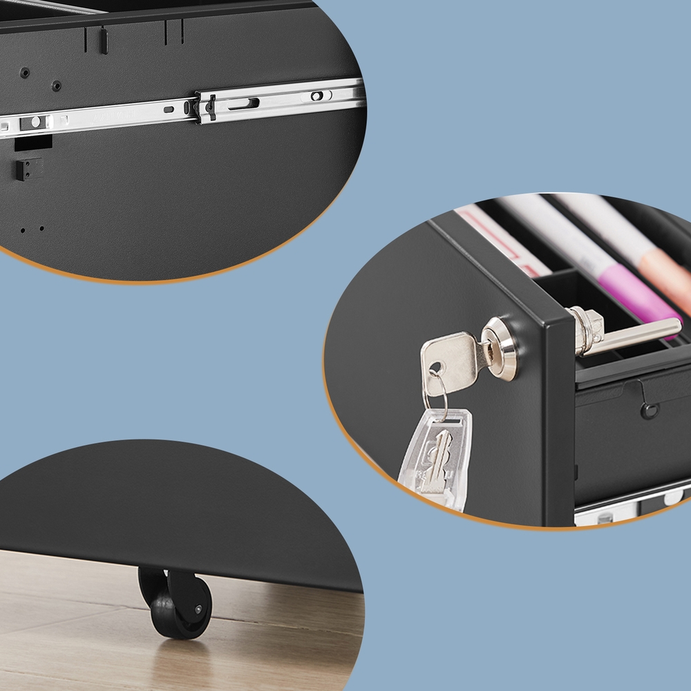 Rolling cabinet, under desk, with 3 drawers - Image 6