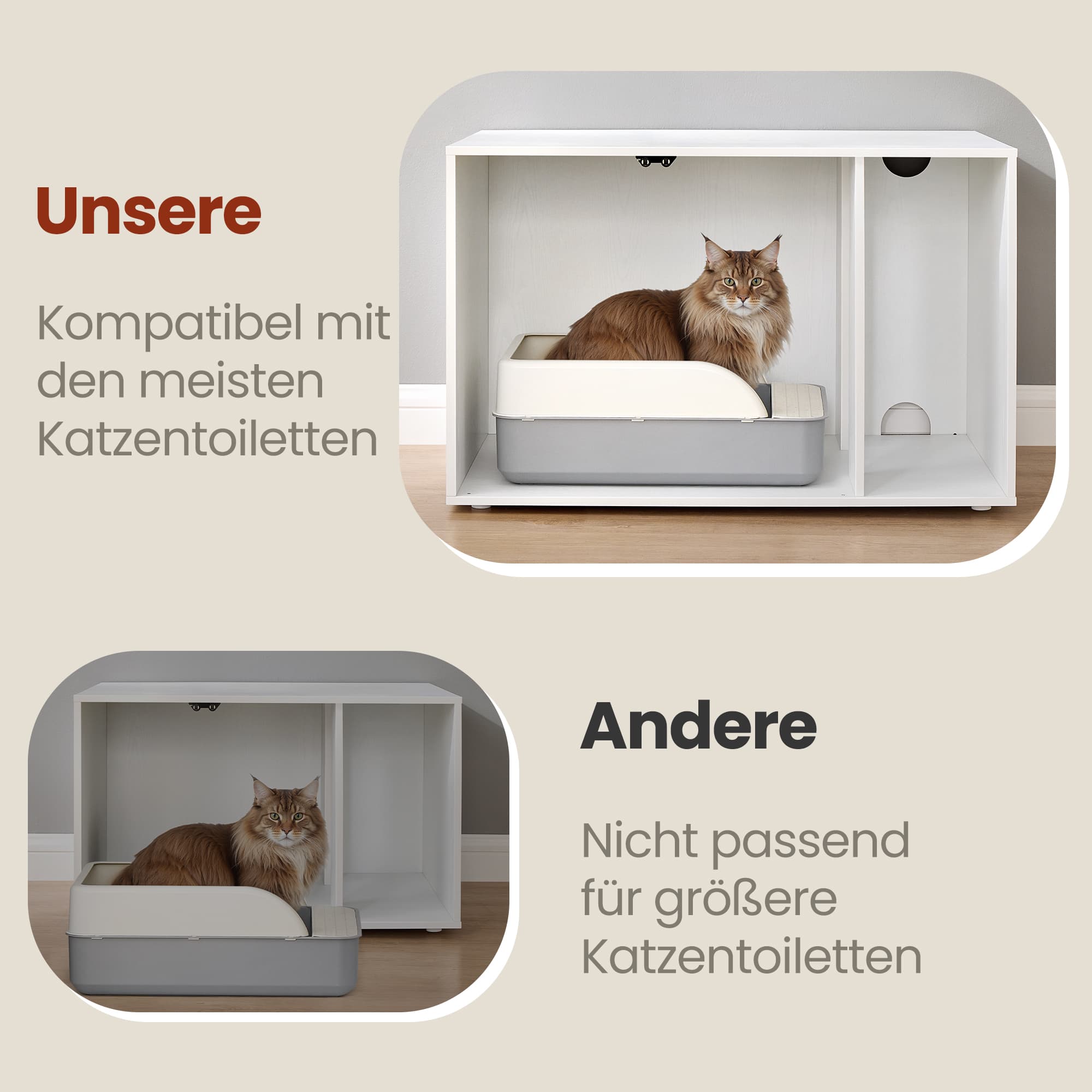 Litter box cabinet, tool-free technology, super-fast tool-free assembly - Image 5