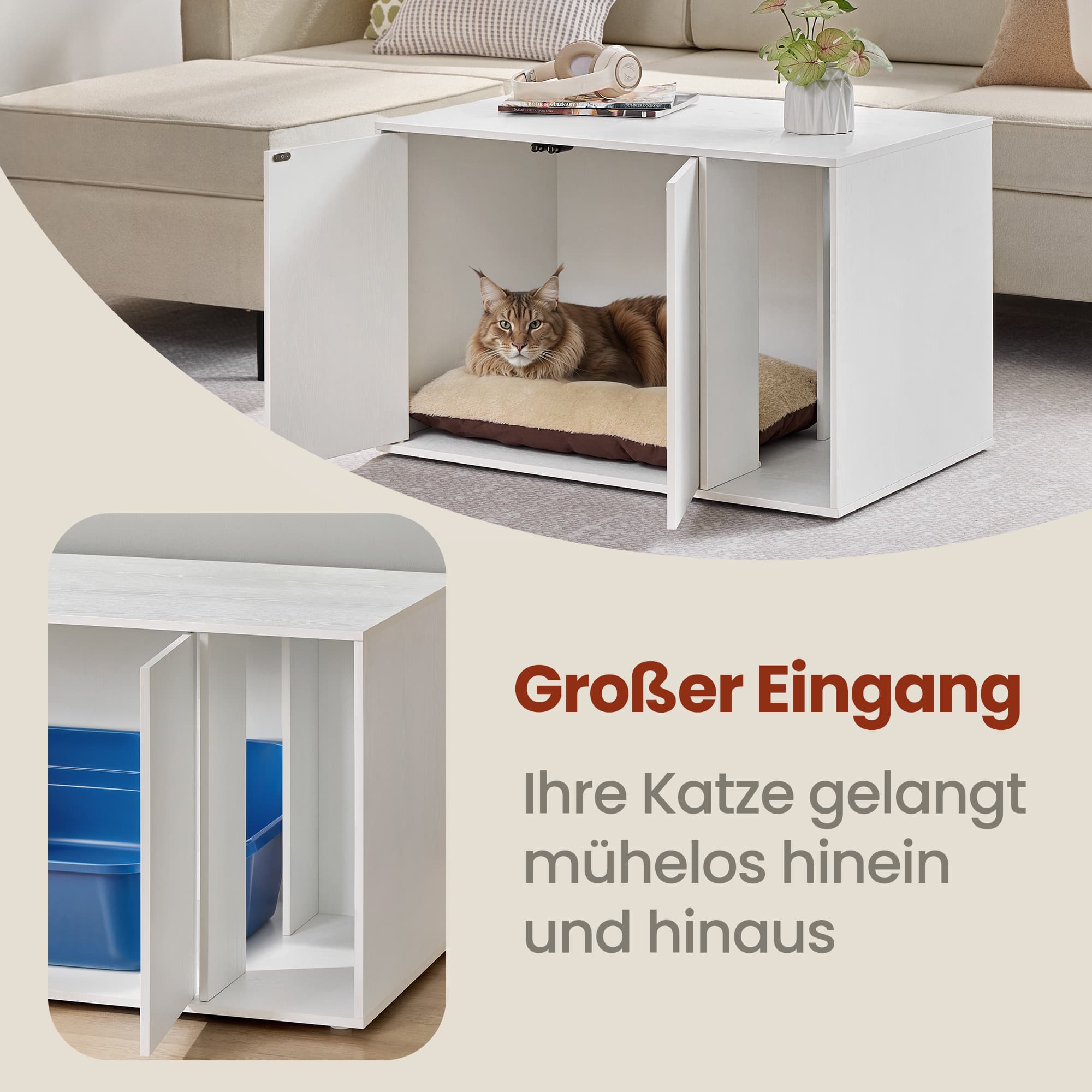 Litter box cabinet, tool-free technology, super-fast tool-free assembly - Image 6