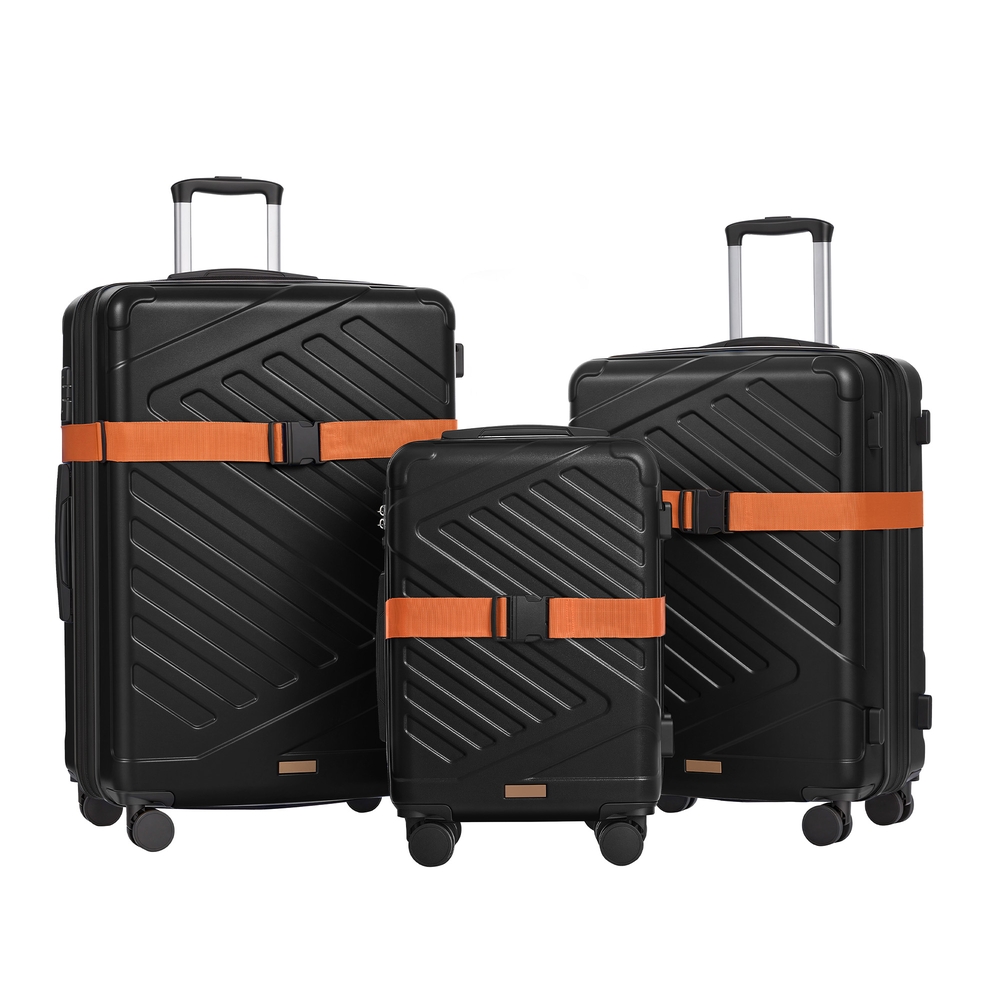 Luggage set, hard-shell suitcase with TSA lock and luggage strap, expandable - Image 2