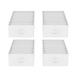 Garderobsorganiserare, 4-pack, förvaringslåda med 6 fack, hopfällbar