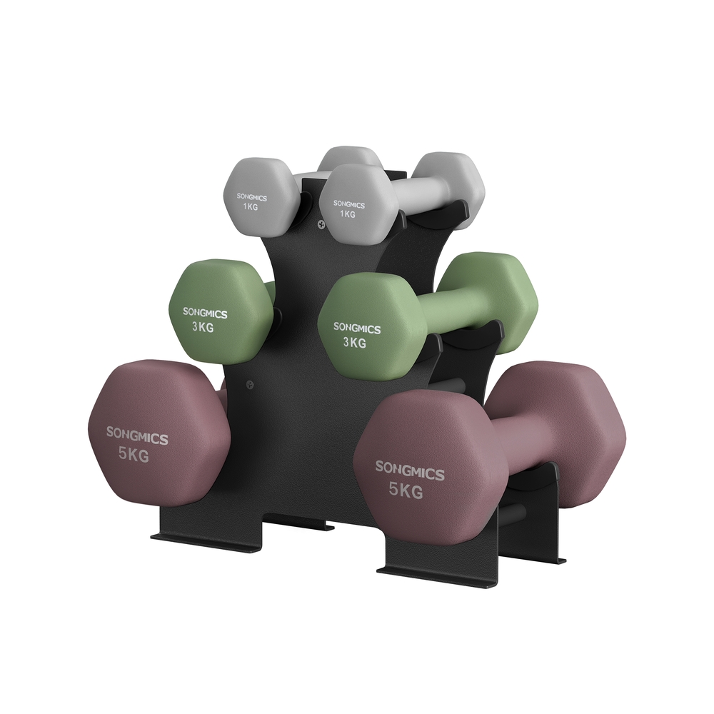 Dumbbell set with dumbbell rack