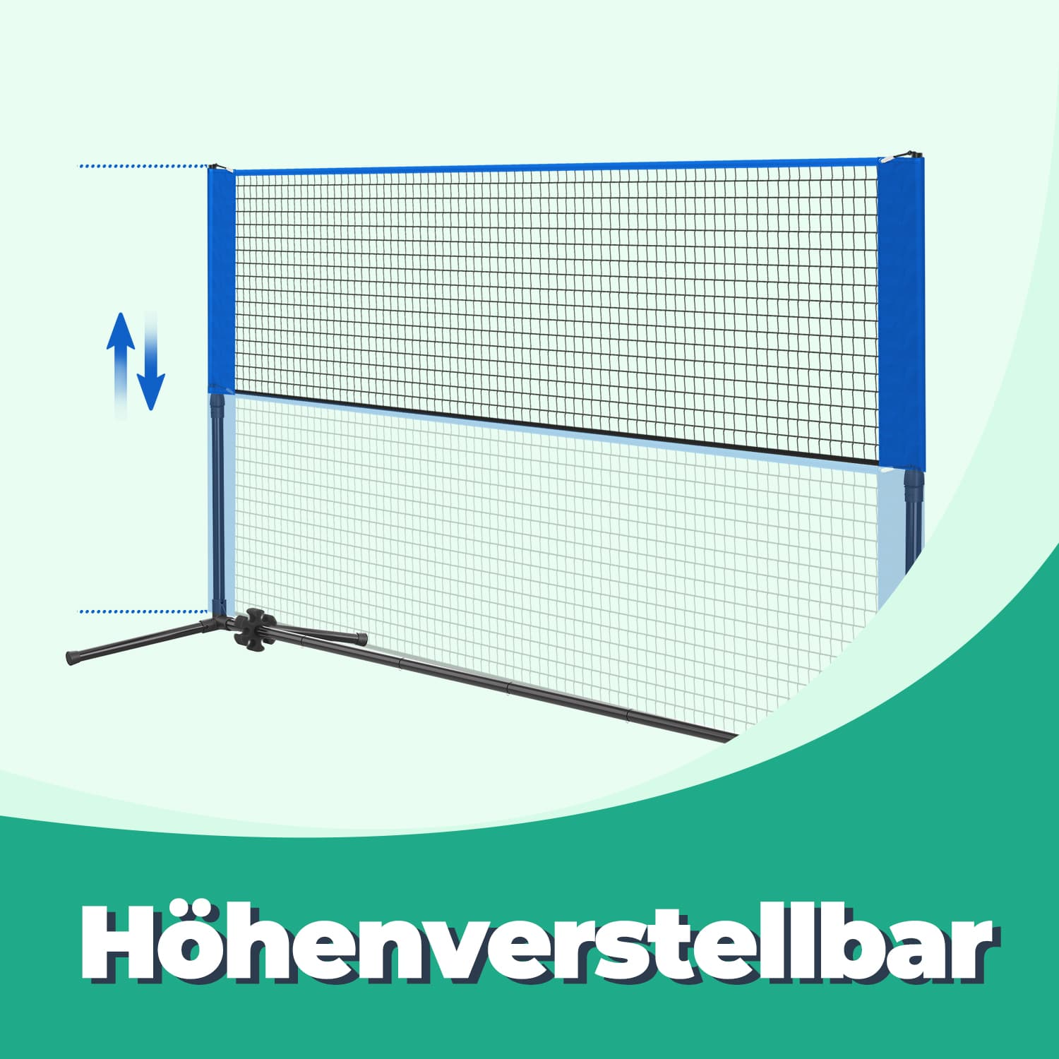 400 cm badmintonnet, højdejusterbart, volleyballnet - Billede 3