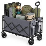 Foldable hand trolley, 150 L, with reinforced castors, dove grey