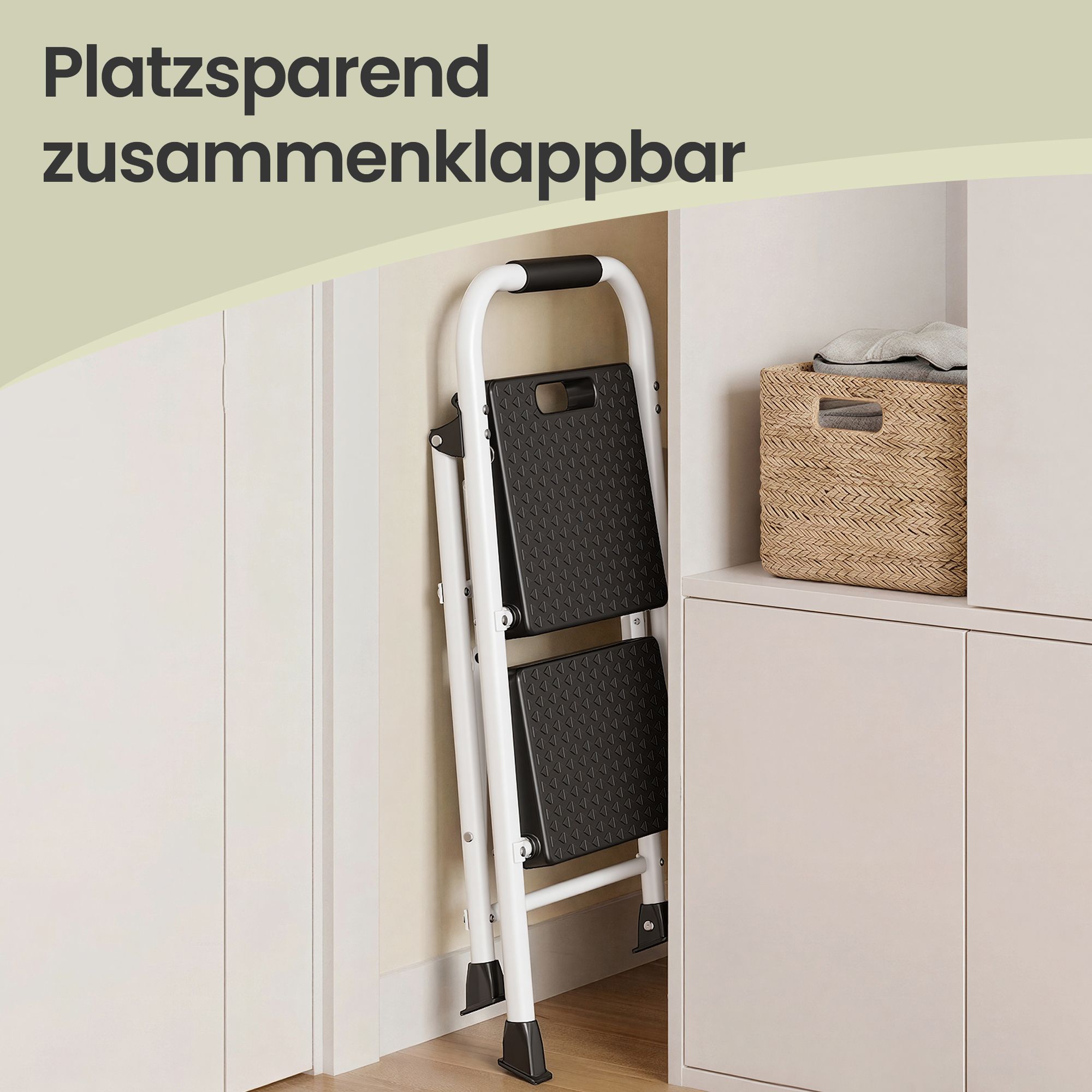 Sammenklappelig trappestige, 2-trins sammenklappelig stige i stål - Billede 8