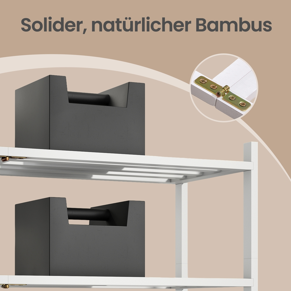 Bamboo shoe rack, stackable shoe rack with 3 tiers