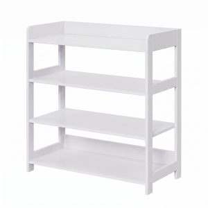 Slim shoe rack with 4 tiers and a shelf, 63 x 30 x 66 cm, white