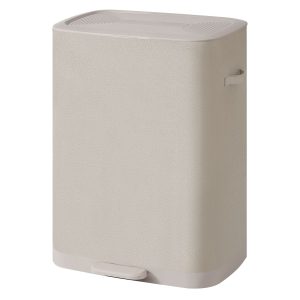 Laundry basket with lid, 2 compartments, laundry sorter with pedal, 160 L