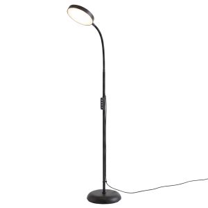 LED floor lamp, dimmable, reading lamp, 360° swivel, for the living room, 22 x 22 x 170 cm, black