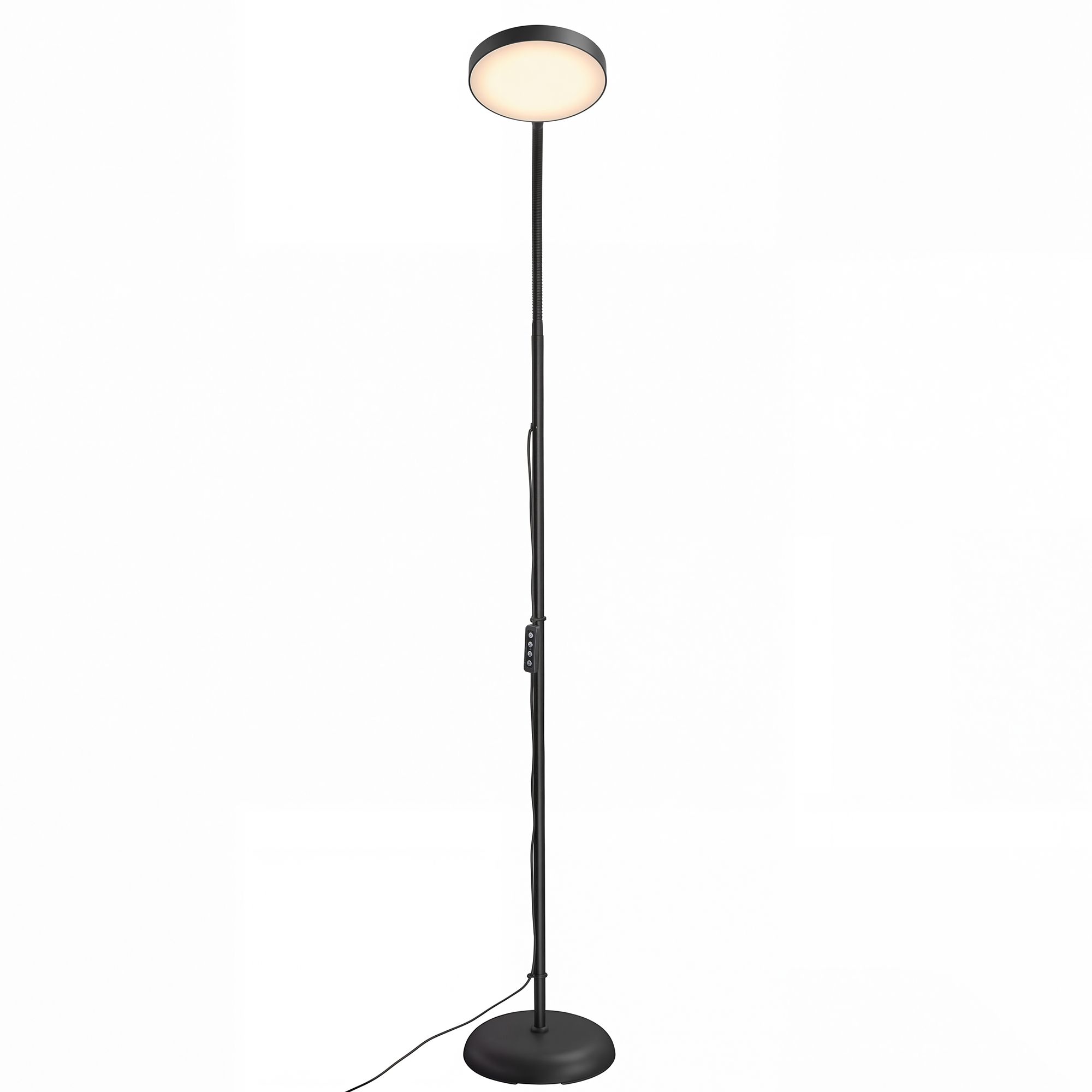 Stållampe, LED, dæmpbar, læselampe, 360° drejelig, til stuen, 22 x 22 x 170 cm, sort - Billede 2