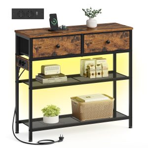 Console table with 3 drawers, 76.7 x 30 x 78.7 cm, vintage brown
