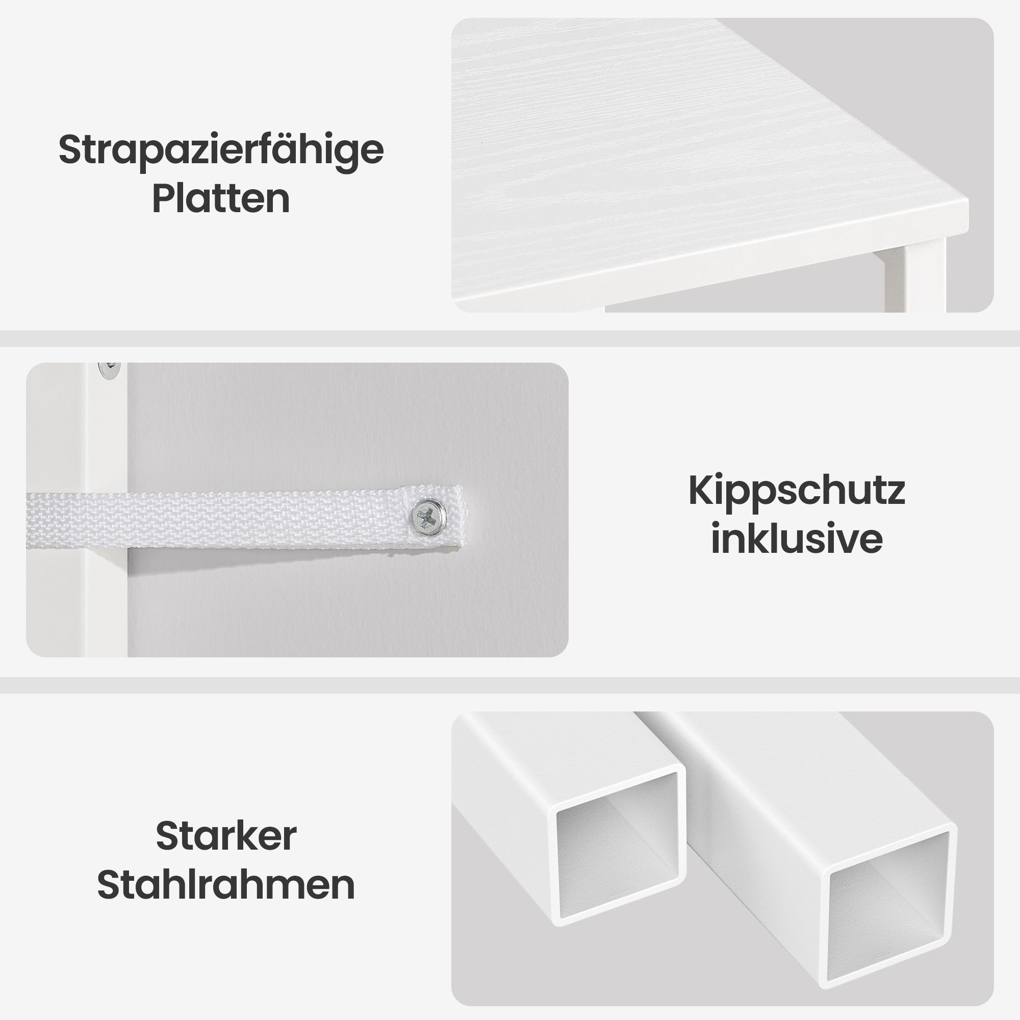Bedside table with LED lighting and charging station