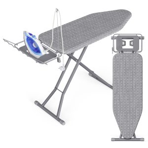 Ironing board, dove grey, 122 x 38 cm, height-adjustable, foldable