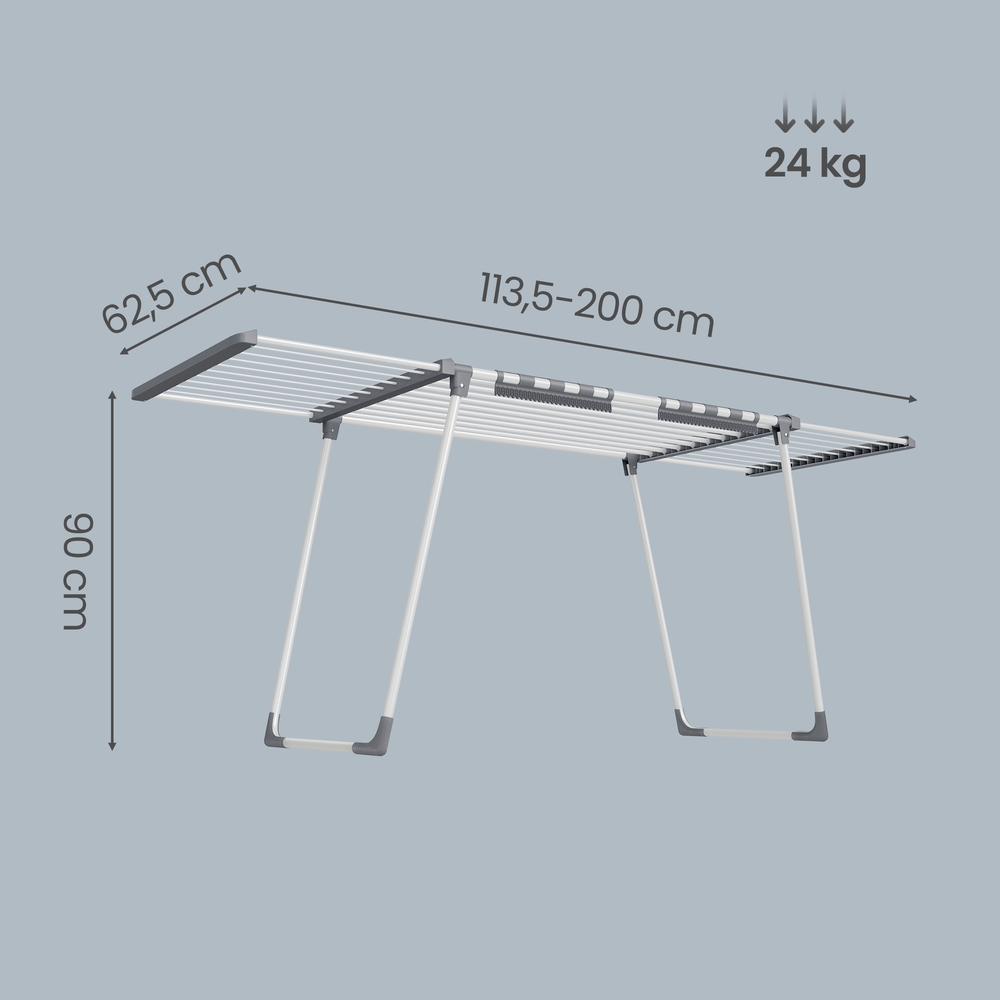 Clothes horse, freestanding drying rack, extendable arms