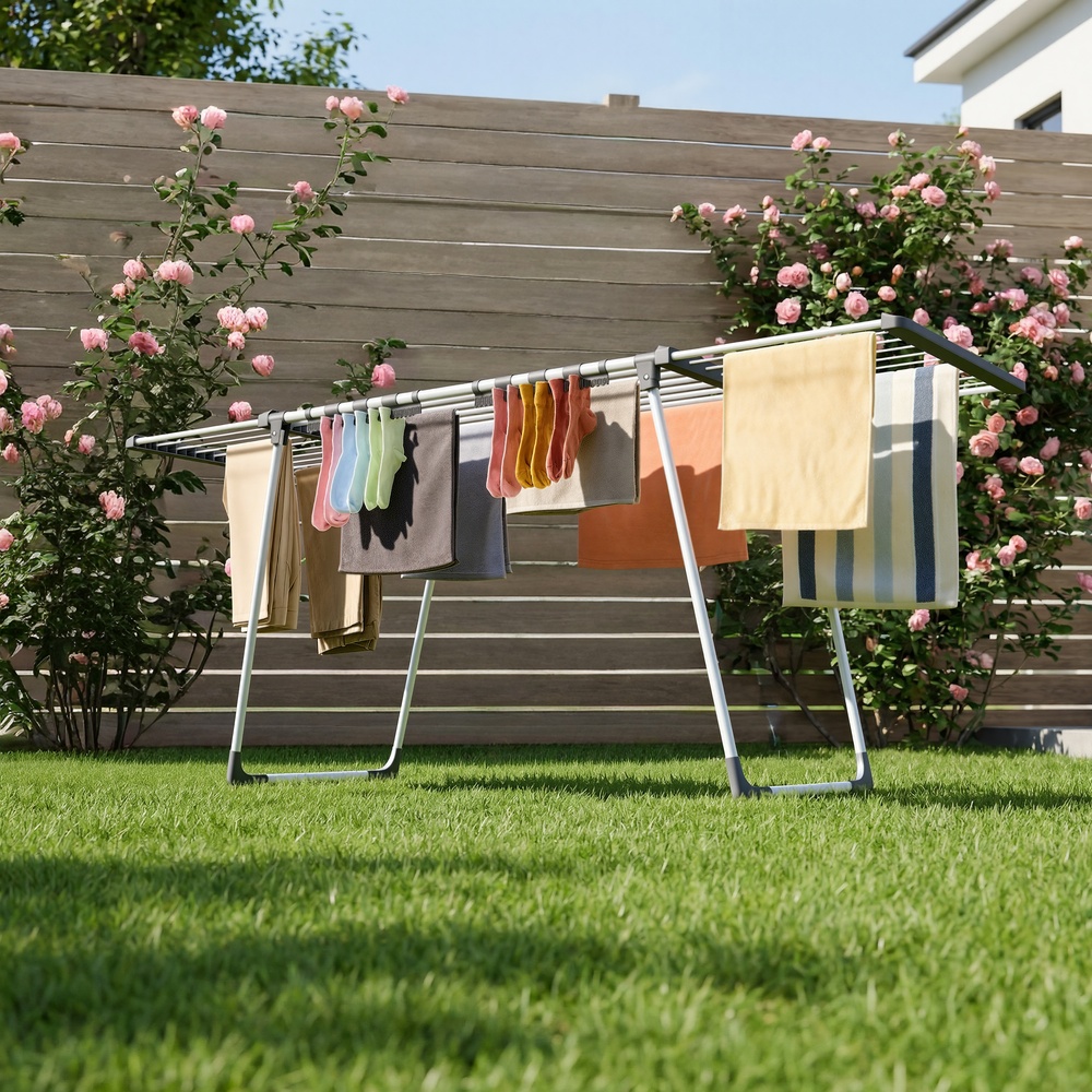 Clothes horse, freestanding drying rack, extendable arms
