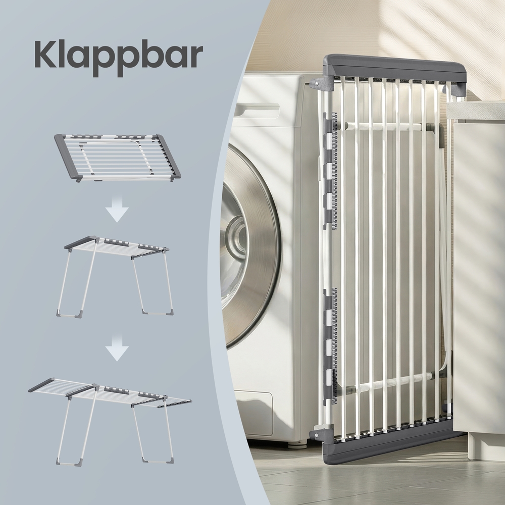 Clothes horse, freestanding drying rack, extendable arms