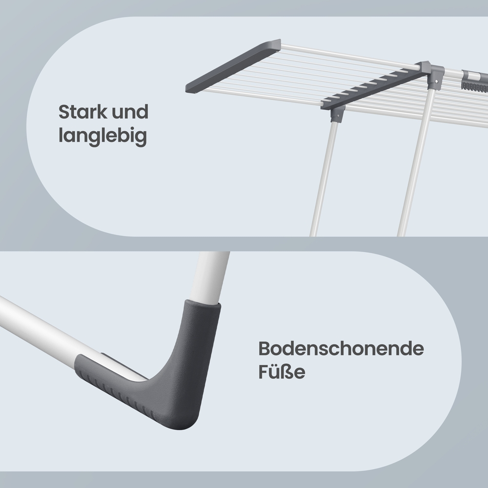 Clothes horse, freestanding drying rack, extendable arms