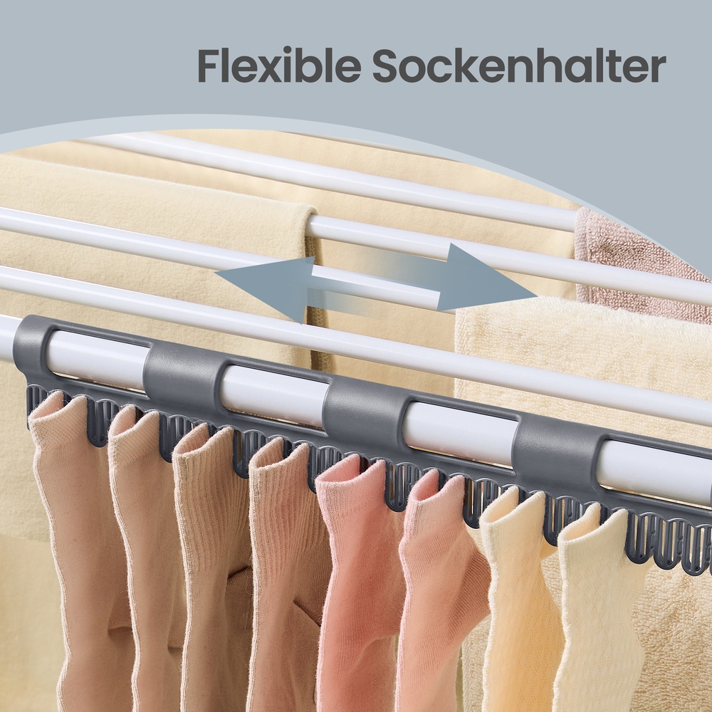 Clothes horse, freestanding drying rack, extendable arms