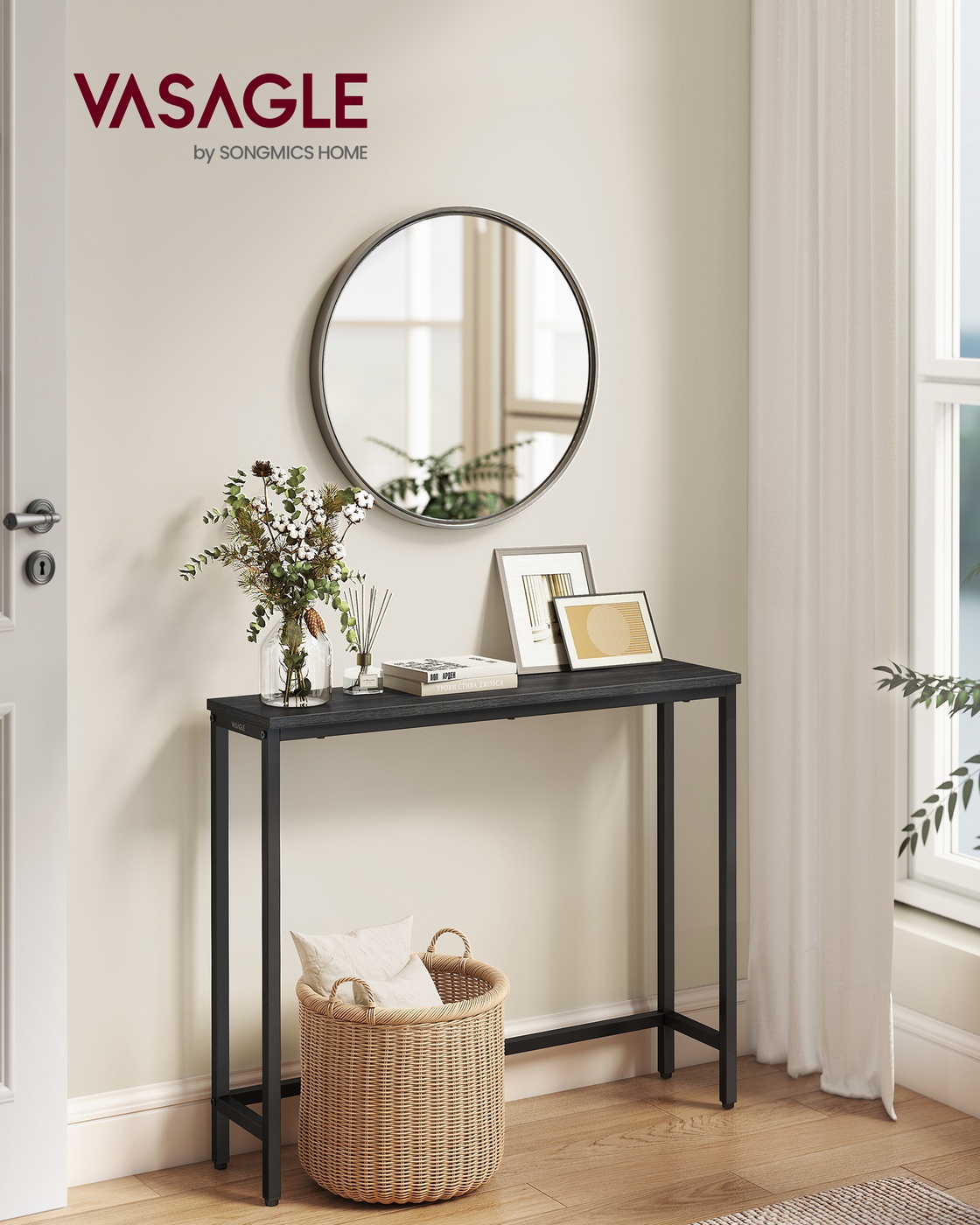 Console table, hallway table, single-piece tabletop, easy to assemble, narrow coffee table