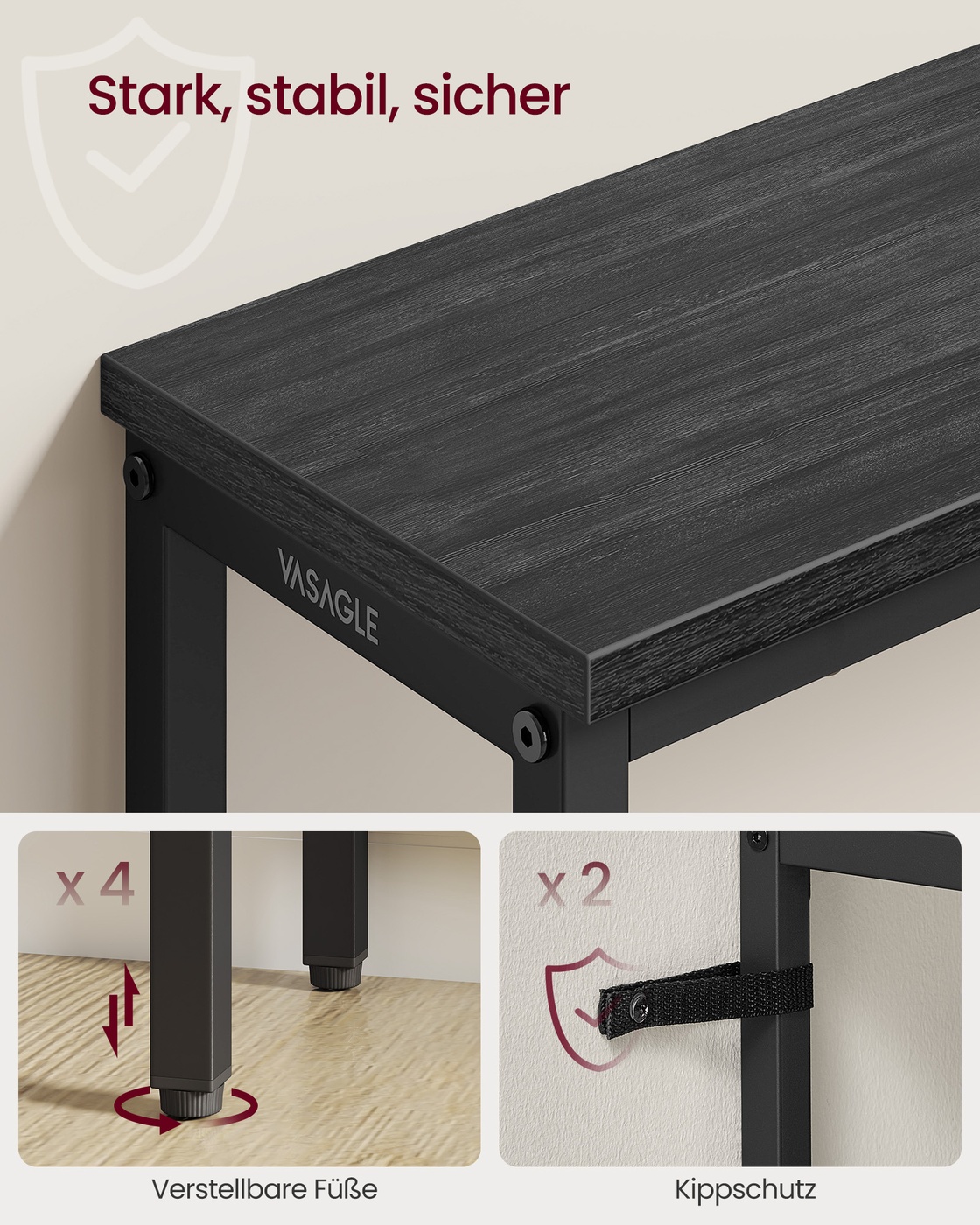 Console table, hallway table, single-piece tabletop, easy to assemble, narrow coffee table
