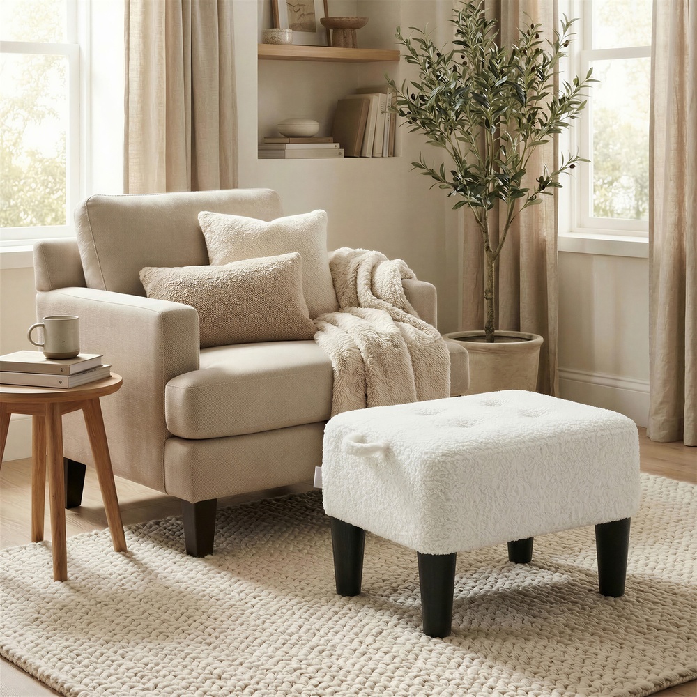 Seating stool, footstool, fleece, stool, thick padding