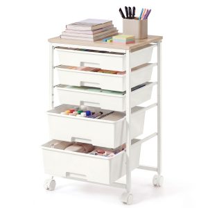 Trolley with drawers, 5 tiers, 39.5 x 28.5 x 63 cm