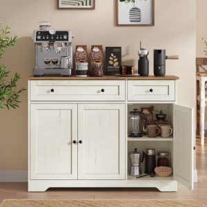 Vintage white kitchen cupboard 40 x 106.8 x 80 cm, country house style, 3 doors