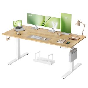 Height-adjustable desk with USB-C port, 180 x 80 cm