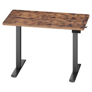 Electric height-adjustable desk with memory function and reminder, 80 x 50 cm, vintage brown
